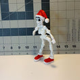 Load image into Gallery viewer, 3D Printed Posable Skeleton Santa Ornament
