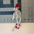 Load image into Gallery viewer, 3D Printed Posable Skeleton Santa Ornament
