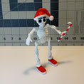 Load image into Gallery viewer, 3D Printed Posable Skeleton Santa Ornament
