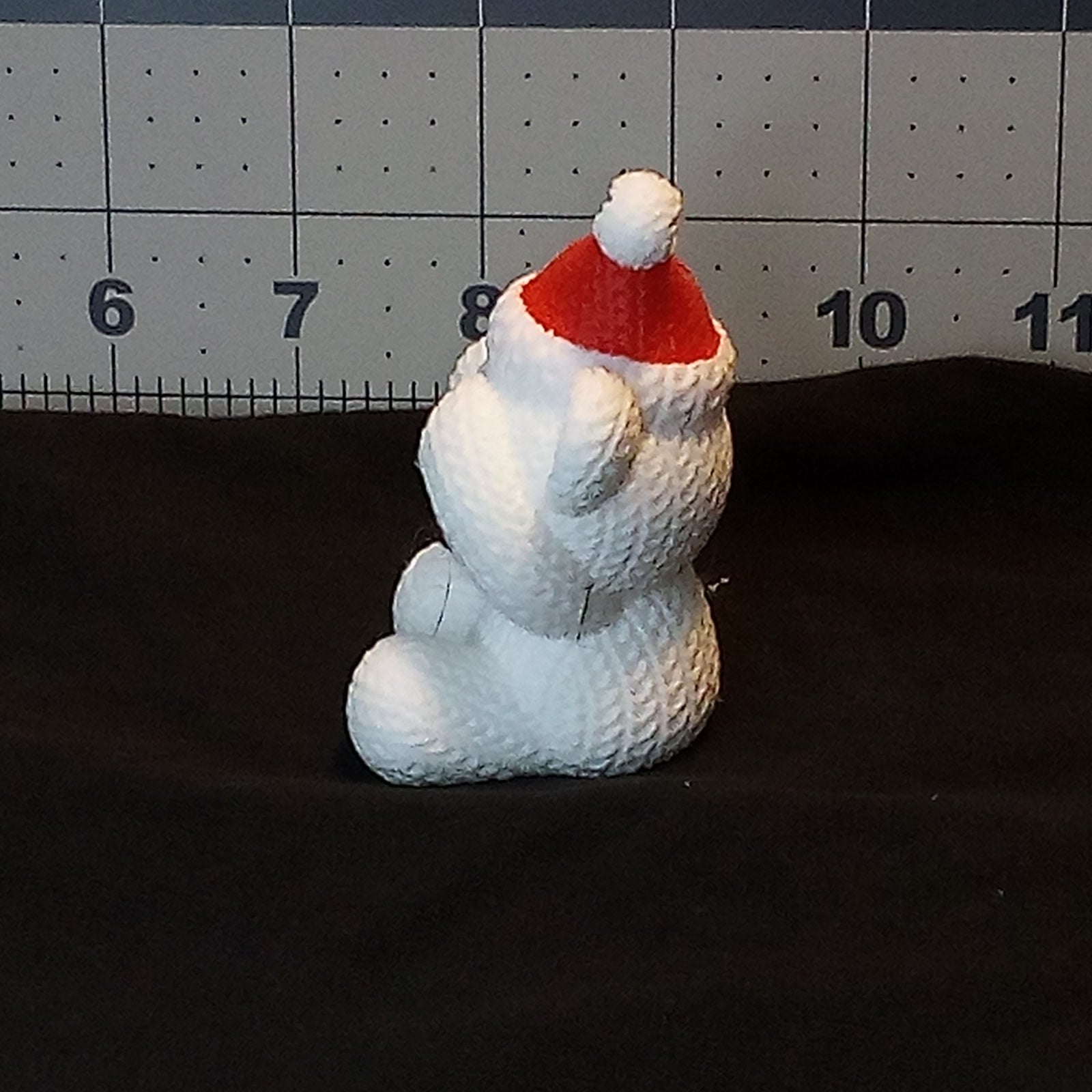 3D Printed Knit Texture Christmas Teddy Bear Ornament