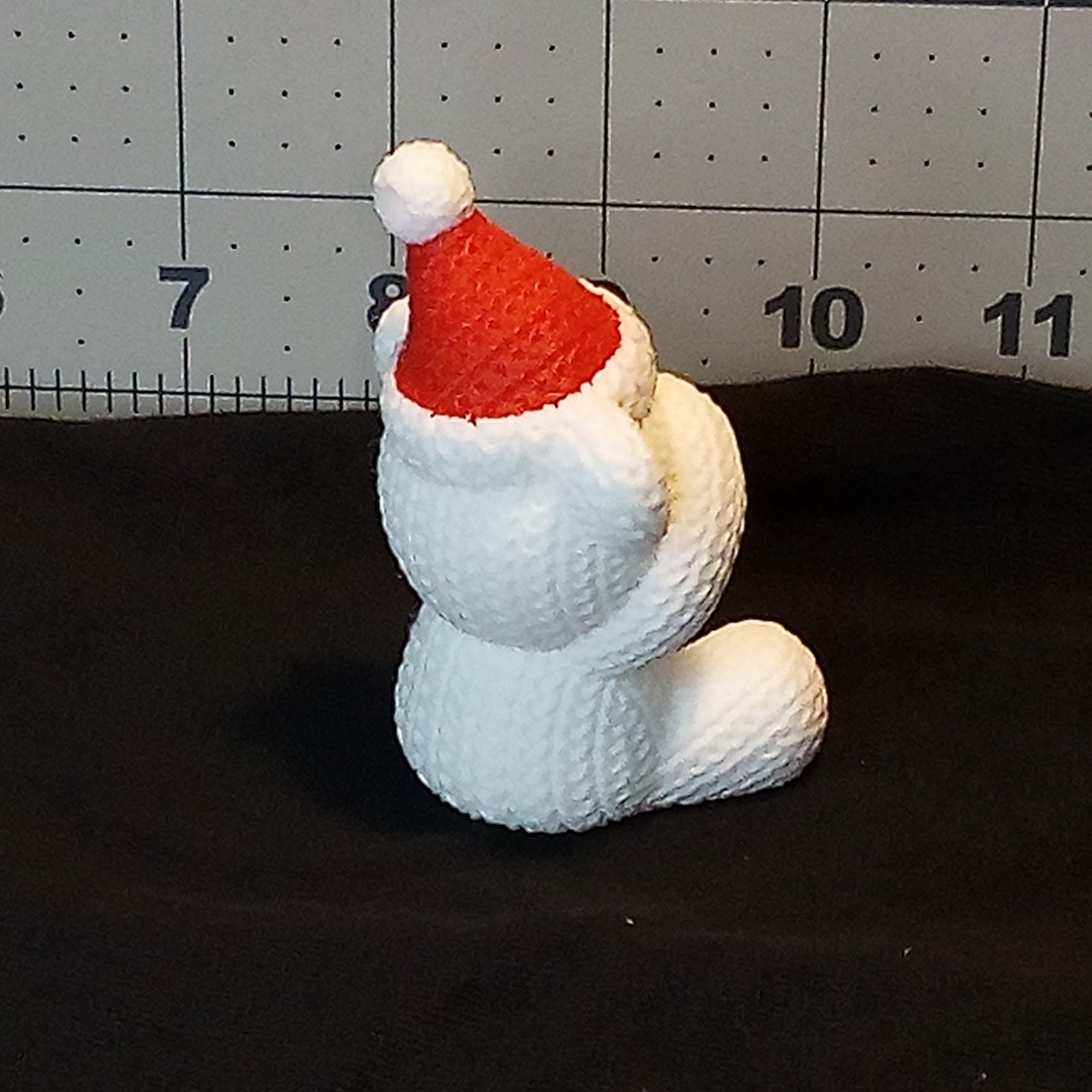 3D Printed Knit Texture Christmas Teddy Bear Ornament