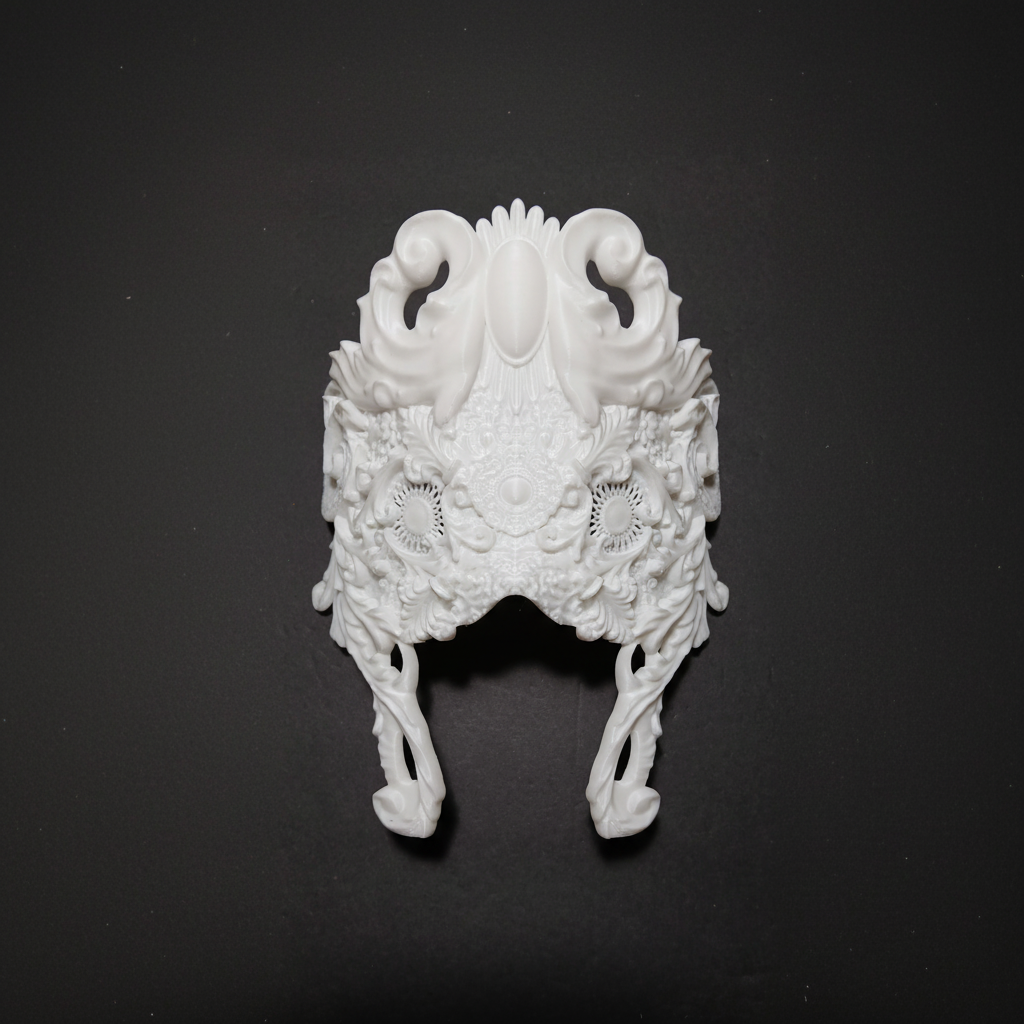 White Floral Mask - Square Crop